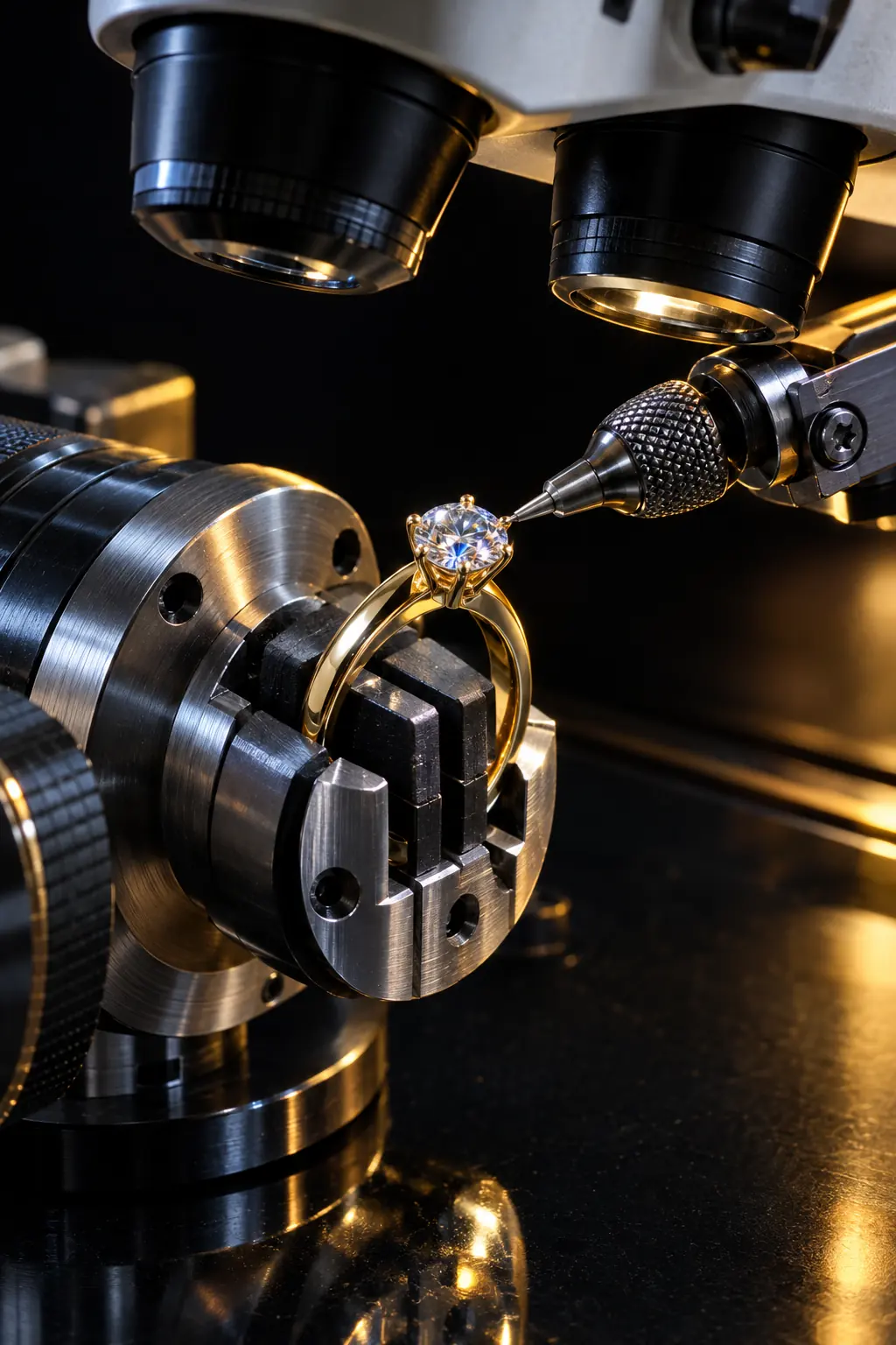 Band clamped in a setting machine